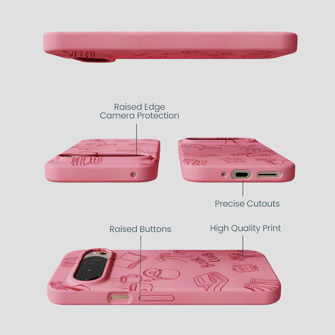 Bubblegum Pink Book Club Google Pixel 9/9 Pro Case - Image 3