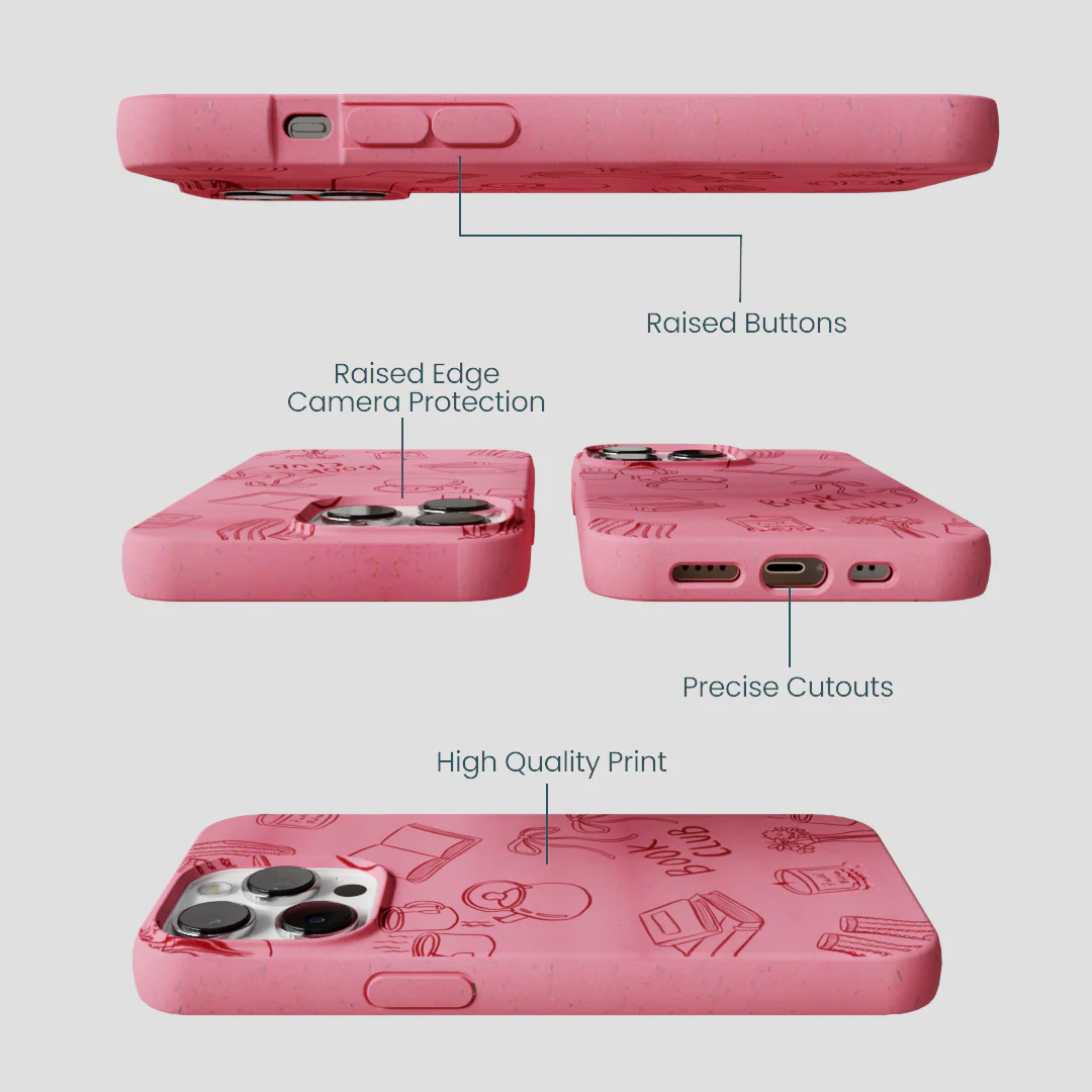 Bubblegum Pink Book Club iPhone 13 Pro Max Case - Image 3