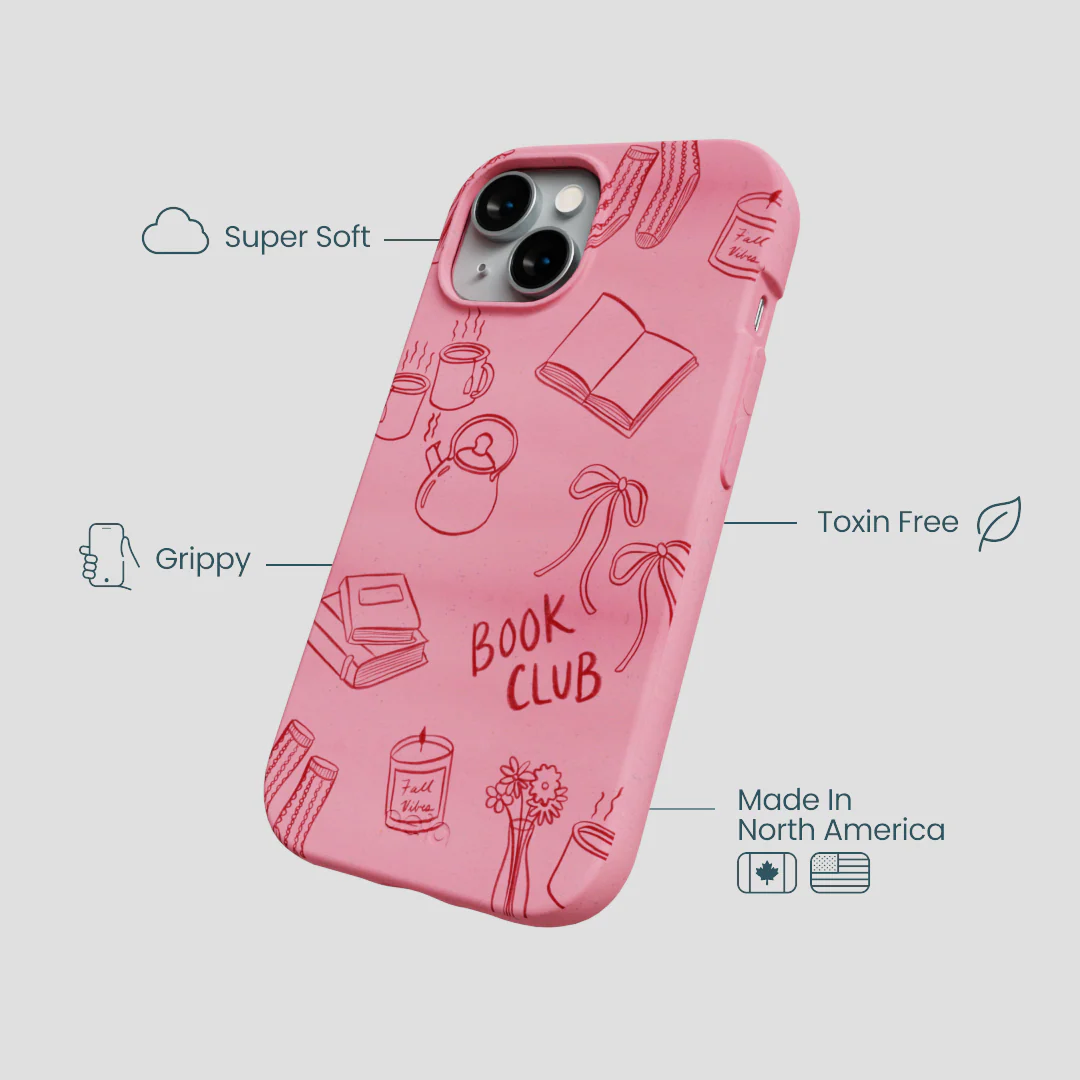 Bubblegum Pink Book Club iPhone 14 Case - Image 4