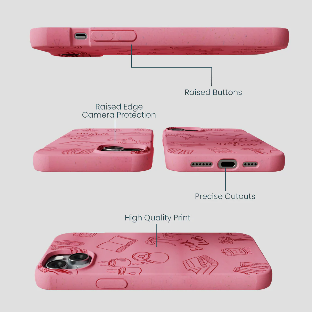 Bubblegum Pink Book Club iPhone 14 Plus Case - Image 3