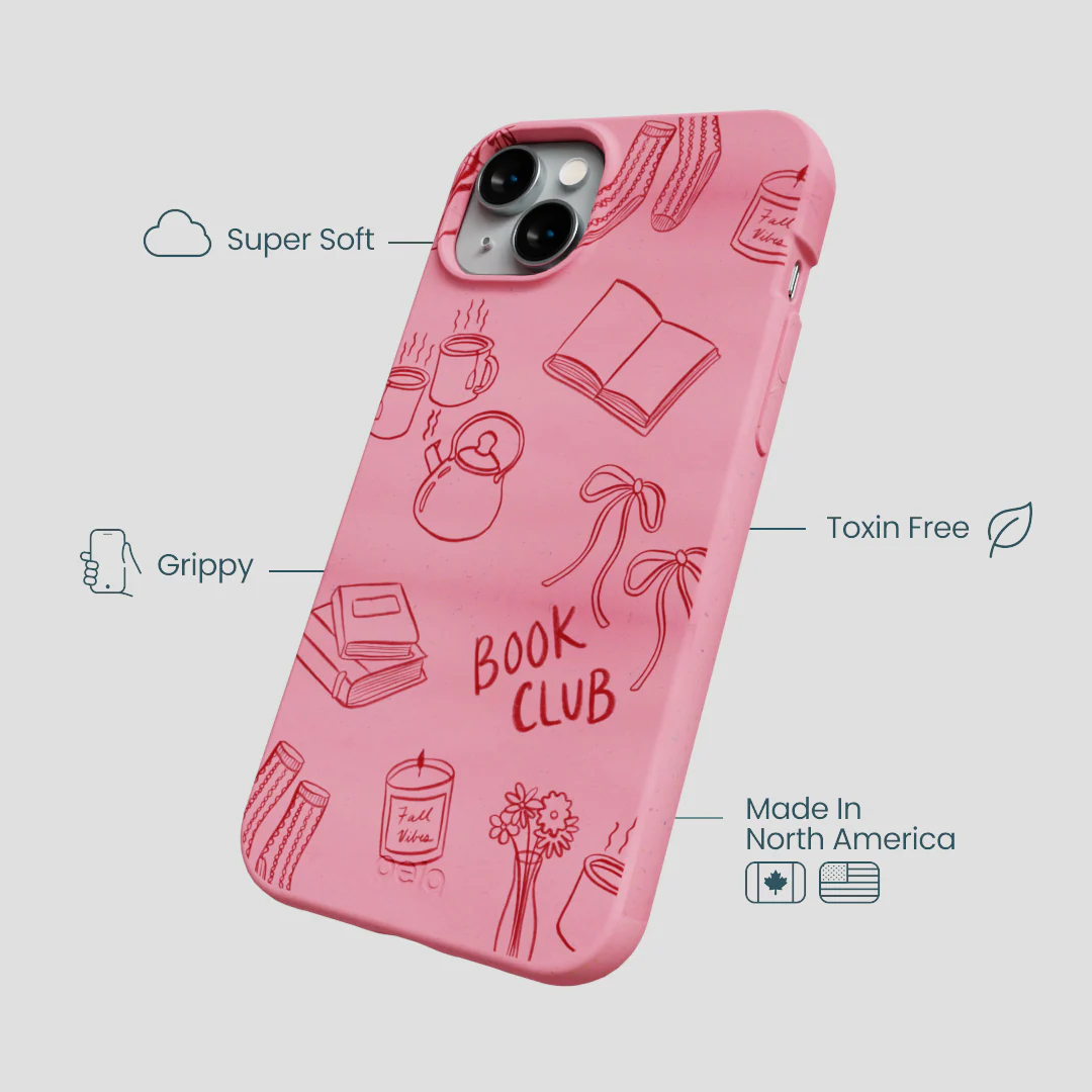 Bubblegum Pink Book Club iPhone 14 Plus Case - Image 4