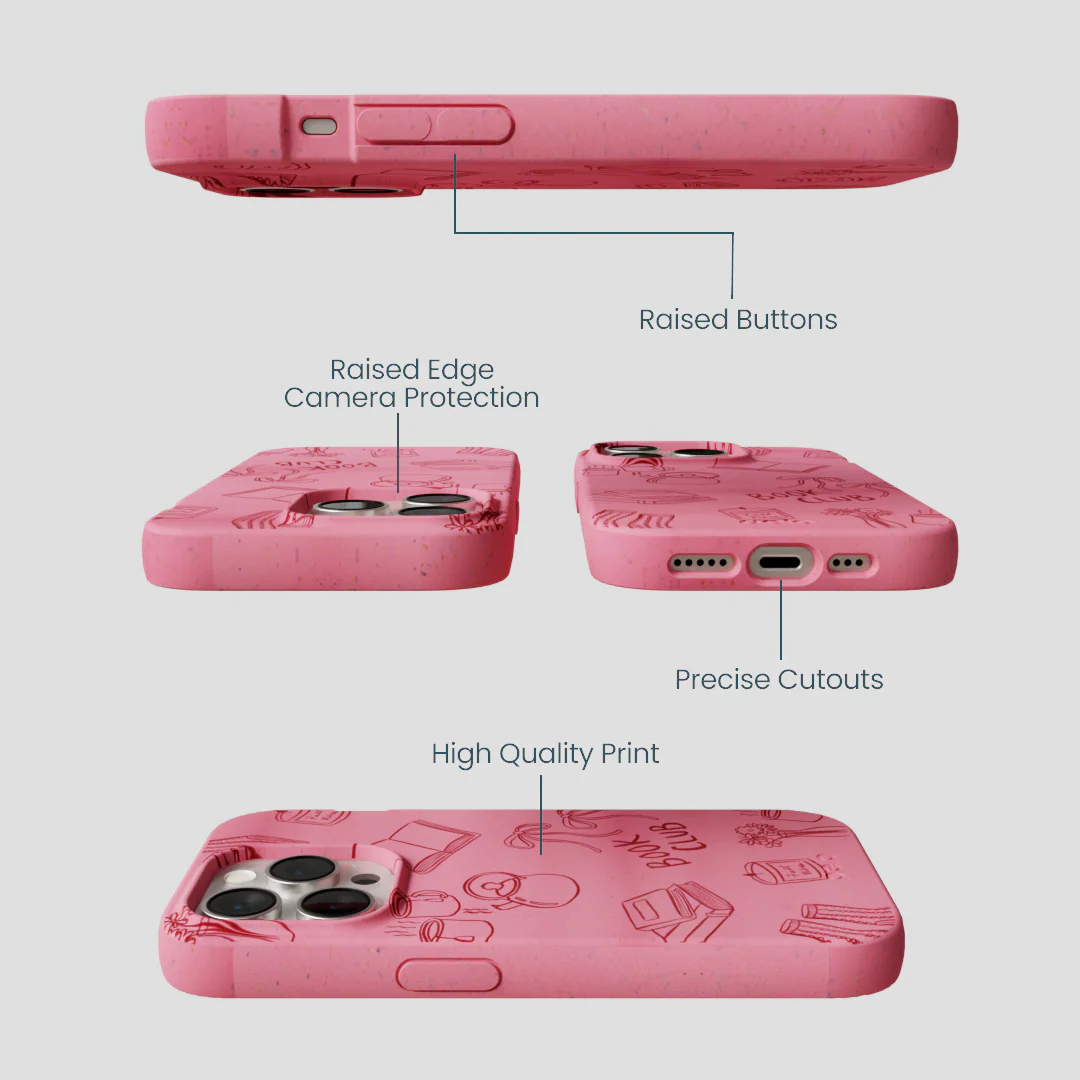 Bubblegum Pink Book Club iPhone 14 Pro Case - Image 3