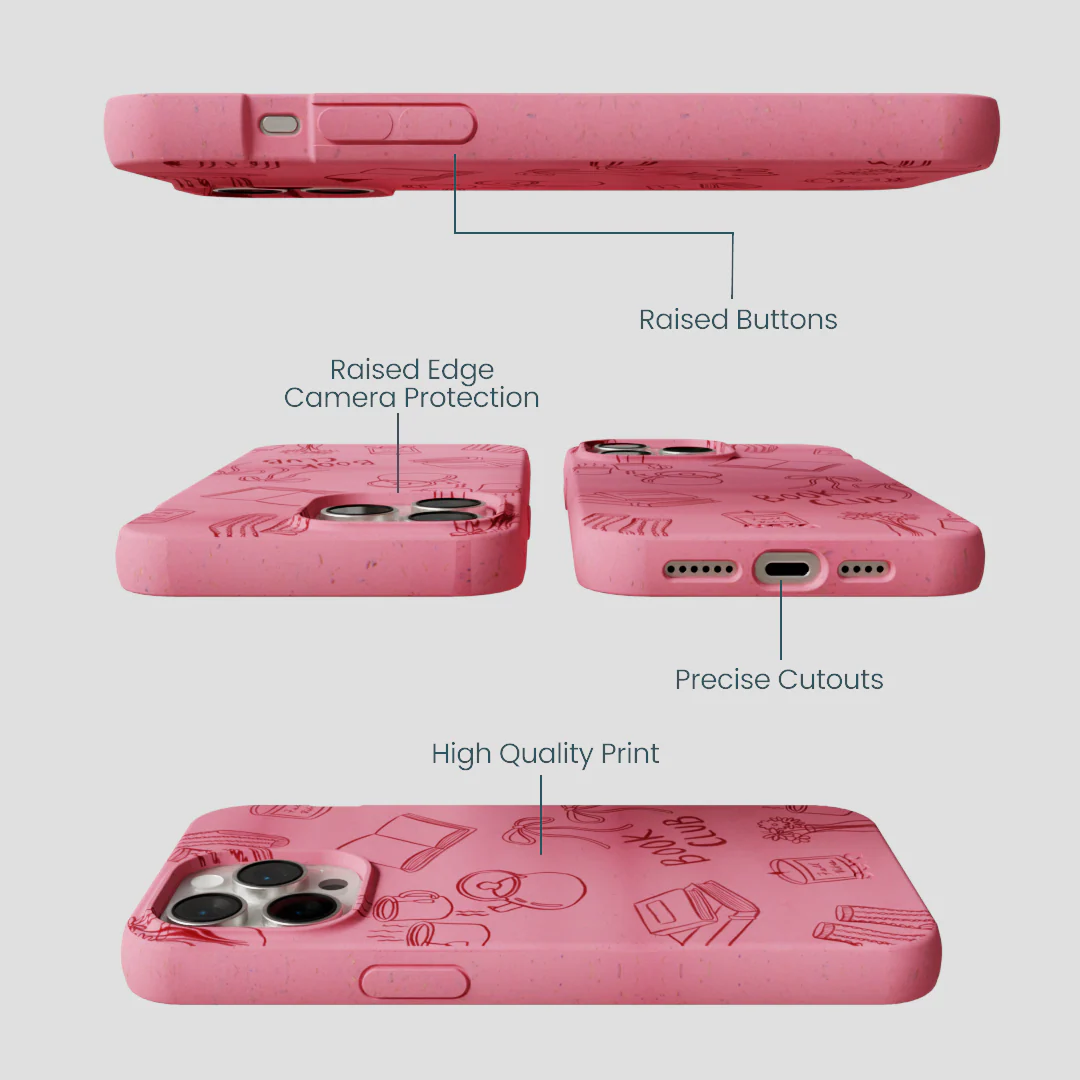 Bubblegum Pink Book Club iPhone 14 Pro Max Case - Image 3