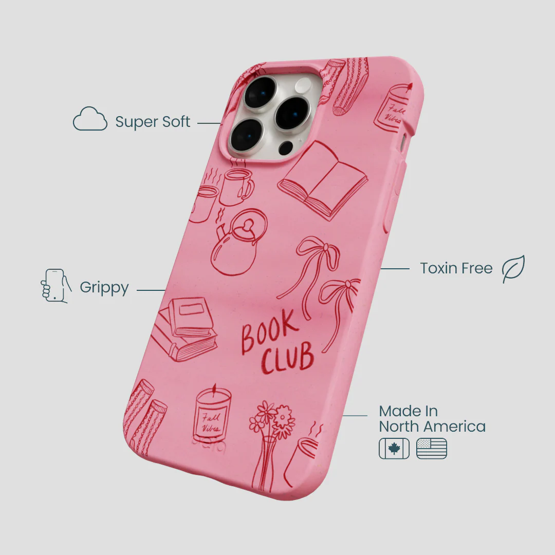 Bubblegum Pink Book Club iPhone 14 Pro Max Case - Image 4