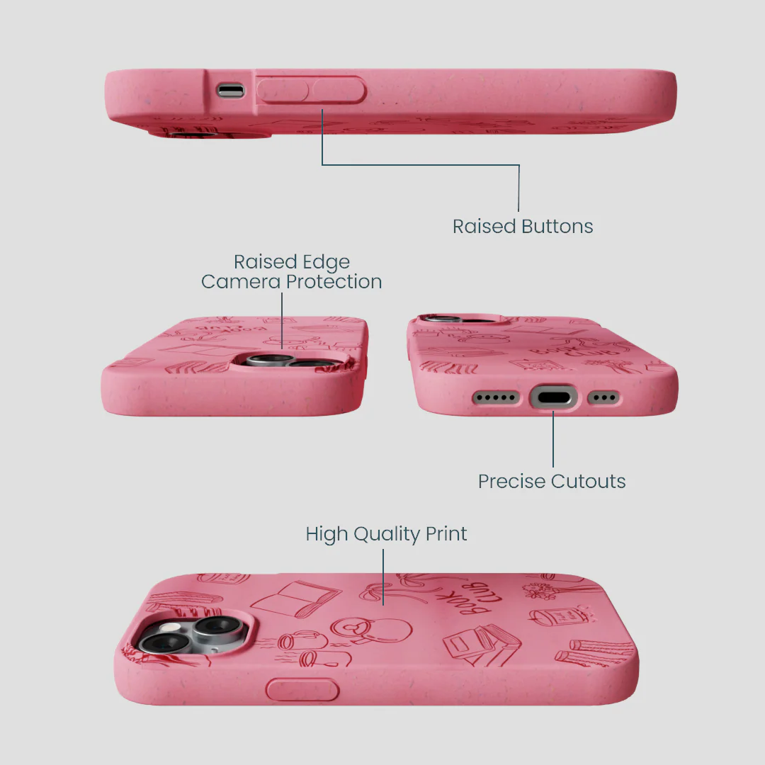 Bubblegum Pink Book Club iPhone 15 Case - Image 3