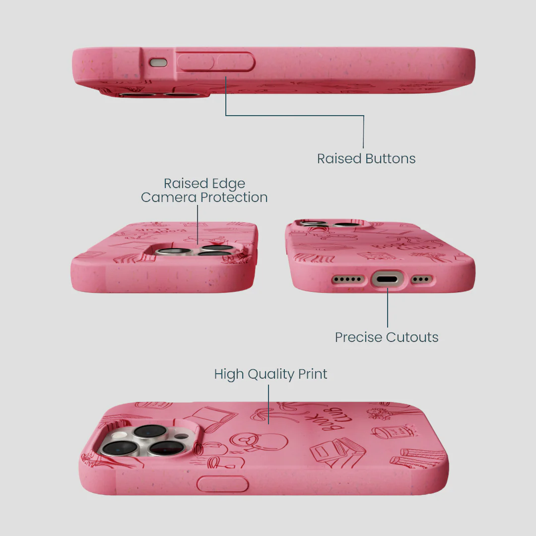 Bubblegum Pink Book Club iPhone 15 Pro Case - Image 3