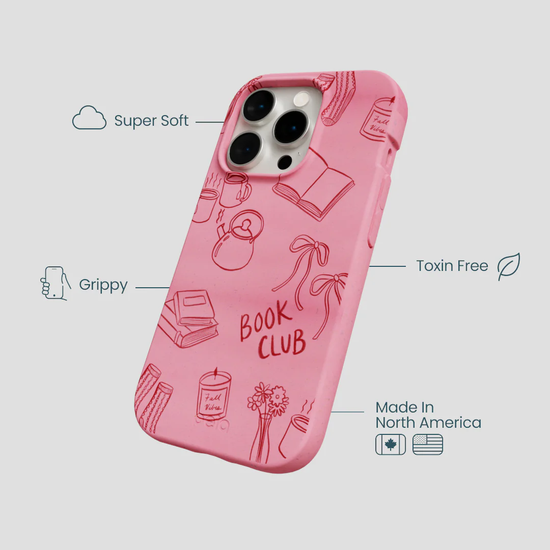 Bubblegum Pink Book Club iPhone 15 Pro Case - Image 4