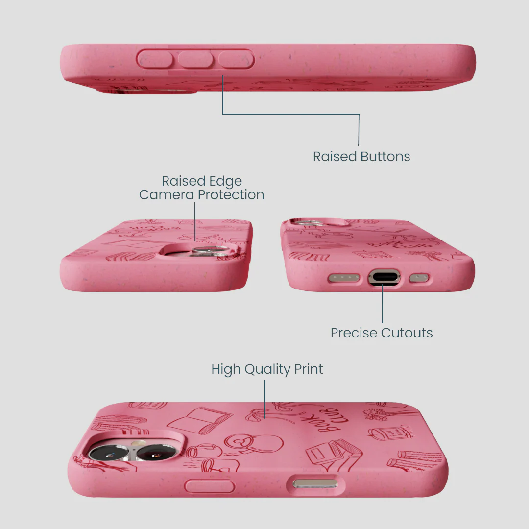 Bubblegum Pink Book Club iPhone 16 Case - Image 3