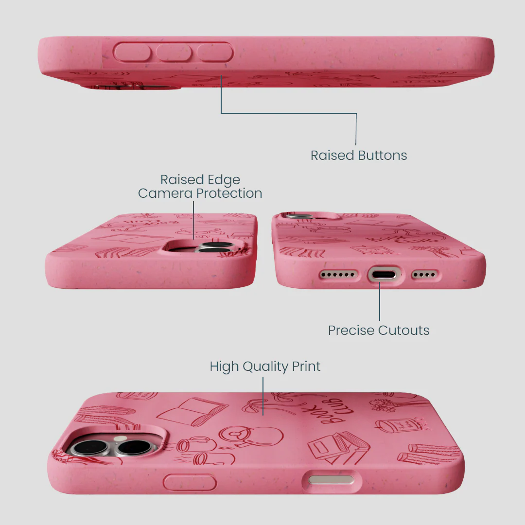 Bubblegum Pink Book Club iPhone 16 Plus Case - Image 3