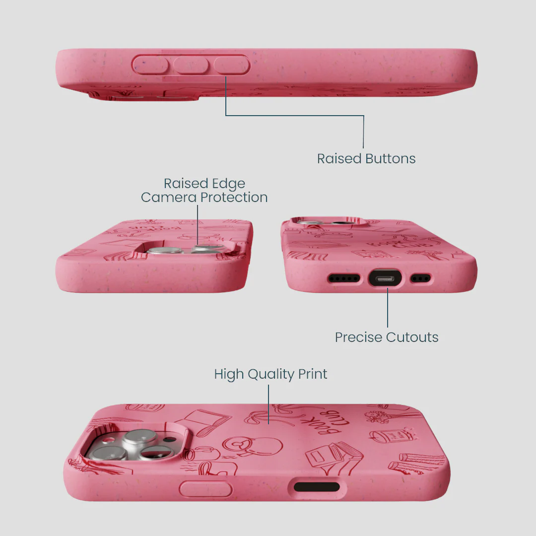 Bubblegum Pink Book Club iPhone 16 Pro Case - Image 3