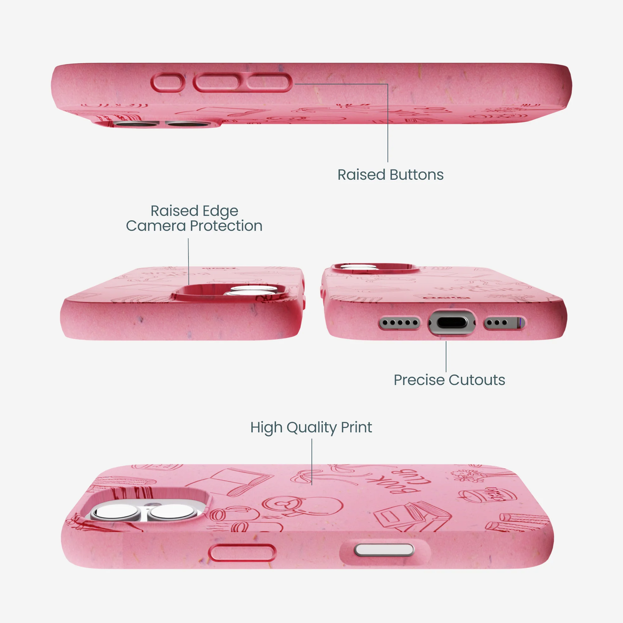 Bubblegum Pink Book Club iPhone 17 Case - Image 3