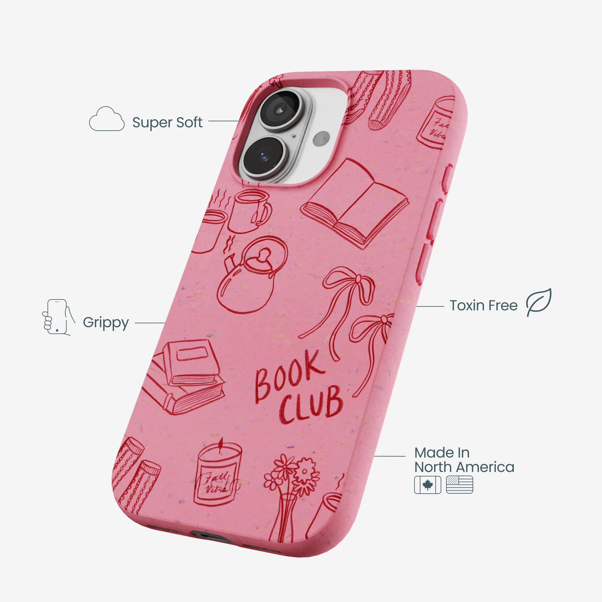 Bubblegum Pink Book Club iPhone 17 Case - Image 4