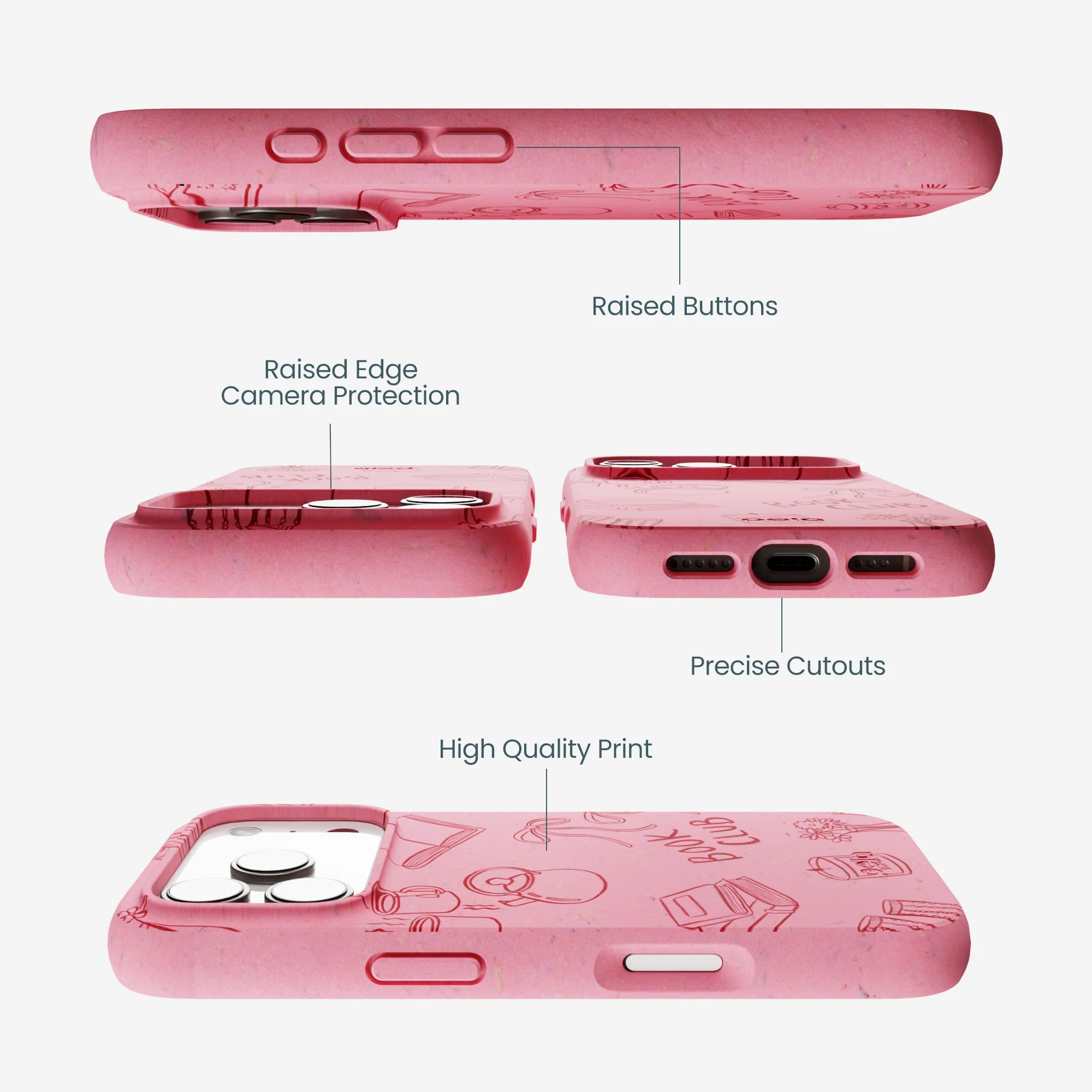 Bubblegum Pink Book Club iPhone 17 Pro Case - Image 3