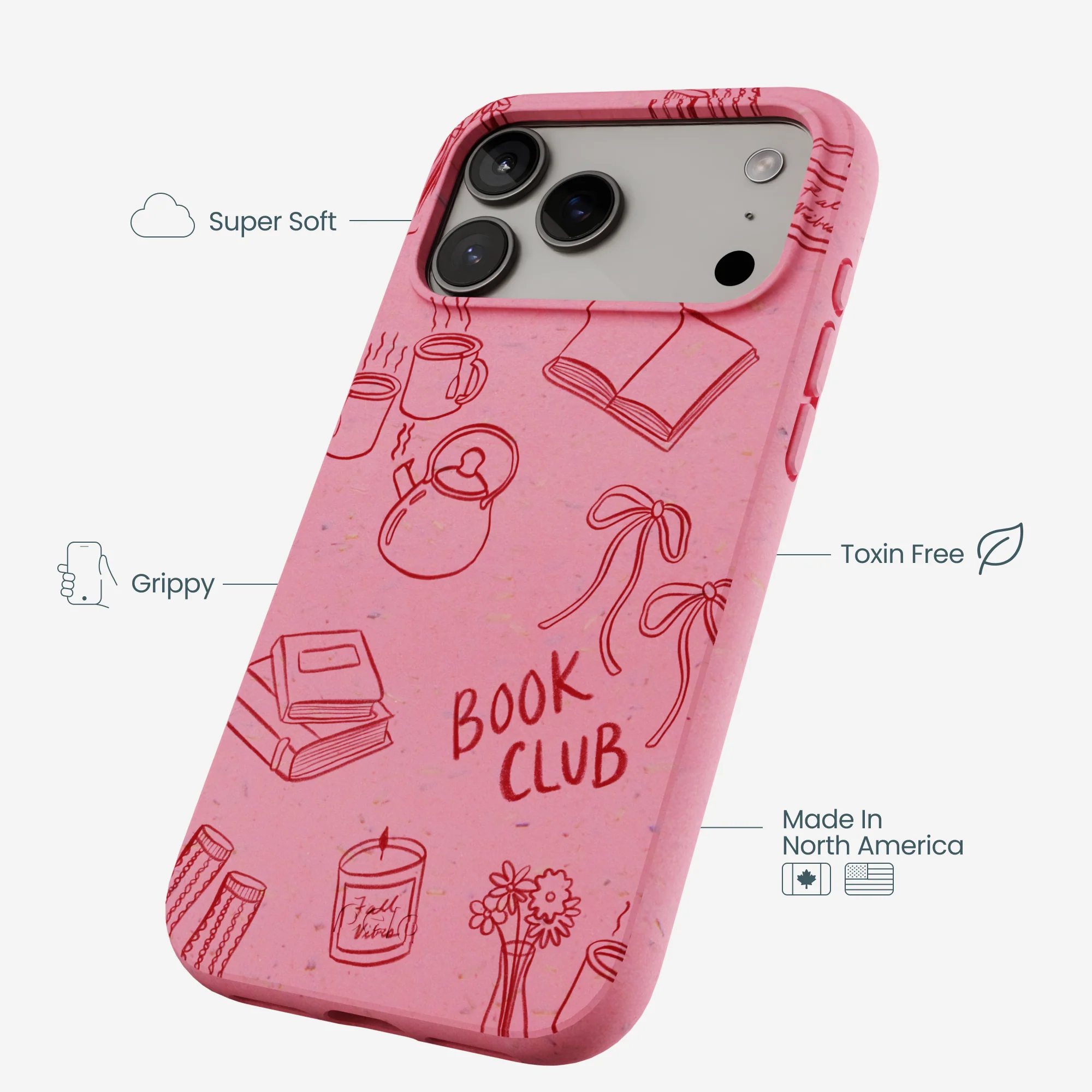 Bubblegum Pink Book Club iPhone 17 Pro Max Case - Image 4