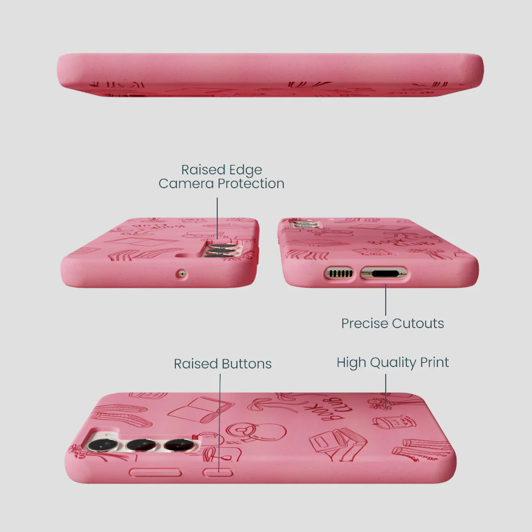 Bubblegum Pink Book Club Samsung Galaxy S23+(Plus) Case - Image 3