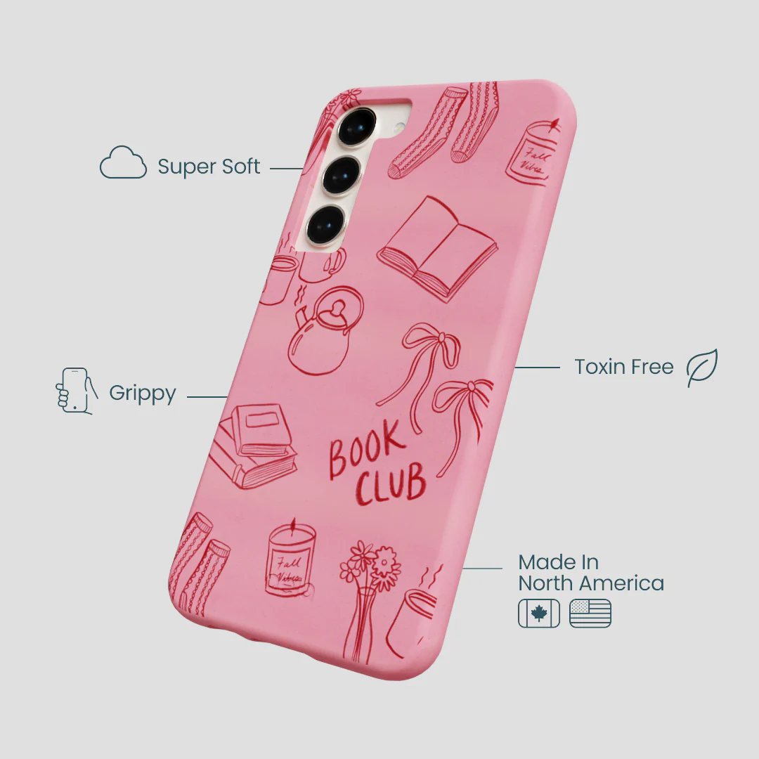 Bubblegum Pink Book Club Samsung Galaxy S23+(Plus) Case - Image 4