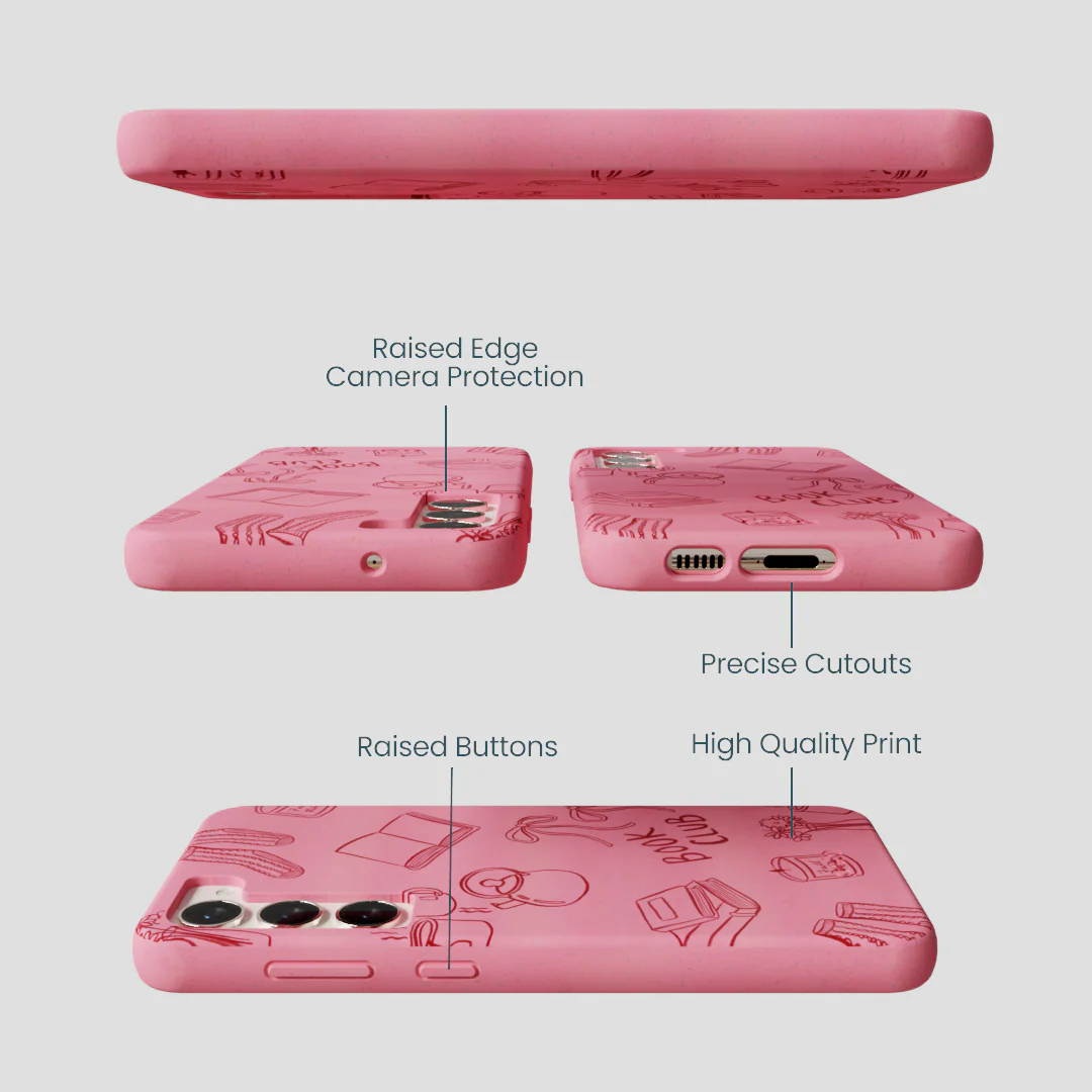 Bubblegum Pink Book Club Samsung Galaxy S24+(Plus) Case - Image 3