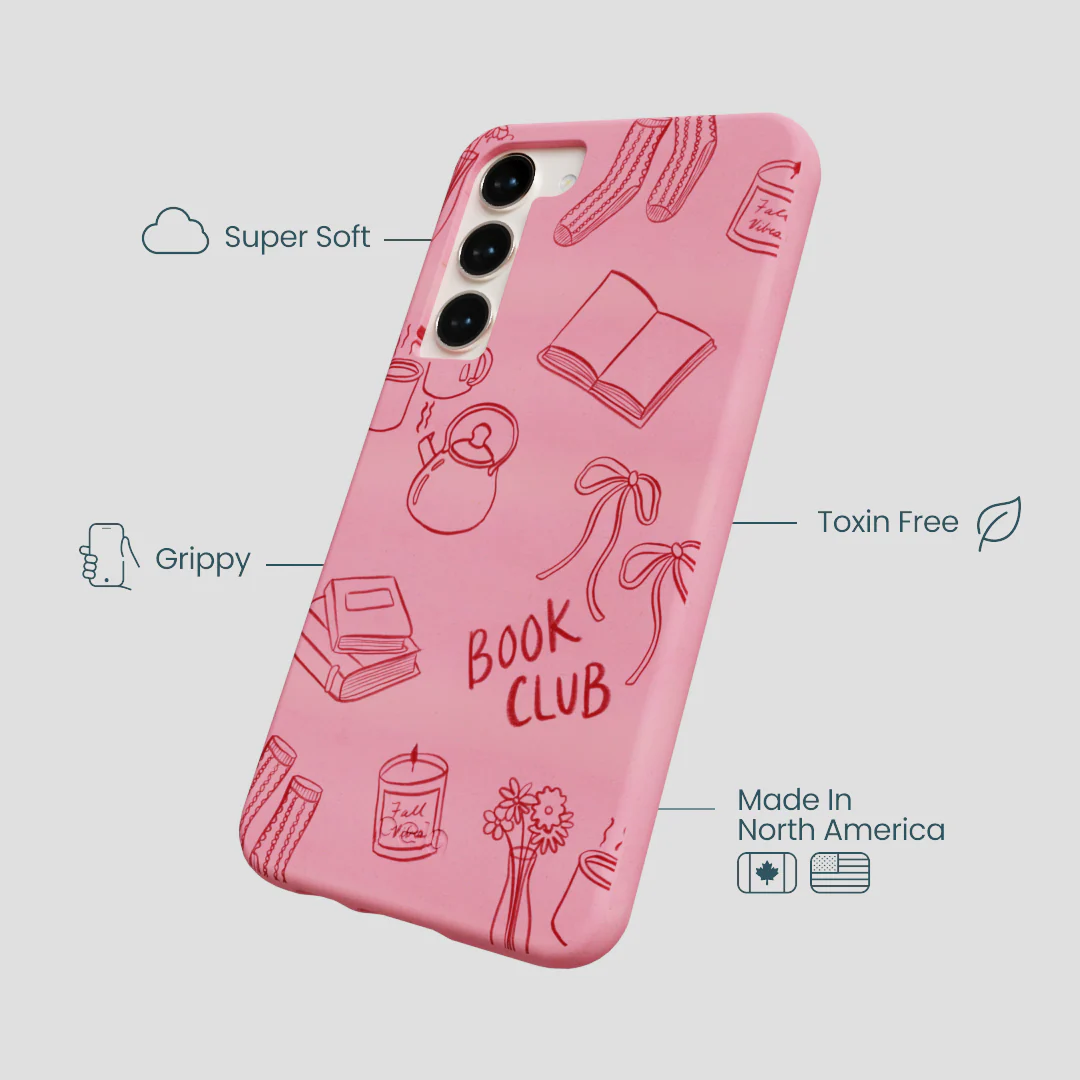 Bubblegum Pink Book Club Samsung Galaxy S24+(Plus) Case - Image 4