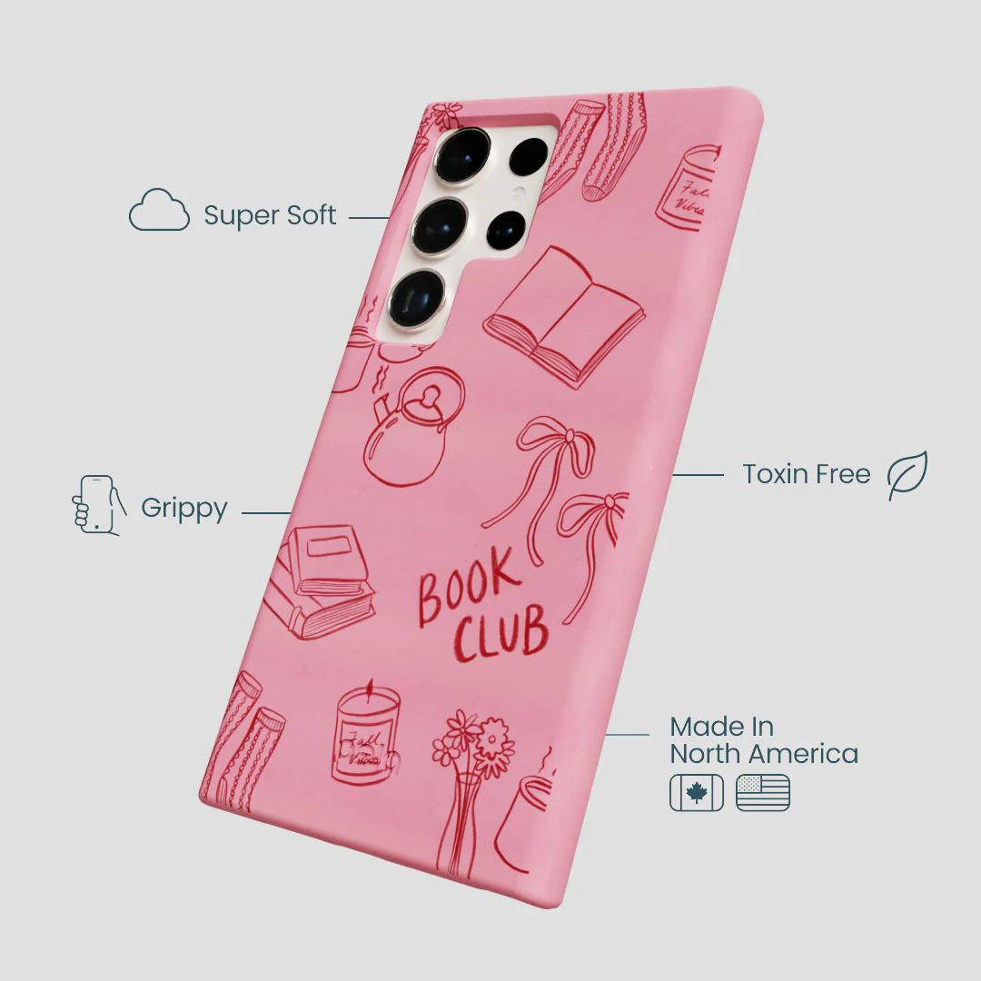 Bubblegum Pink Book Club Samsung Galaxy S24 Ultra Case - Image 4
