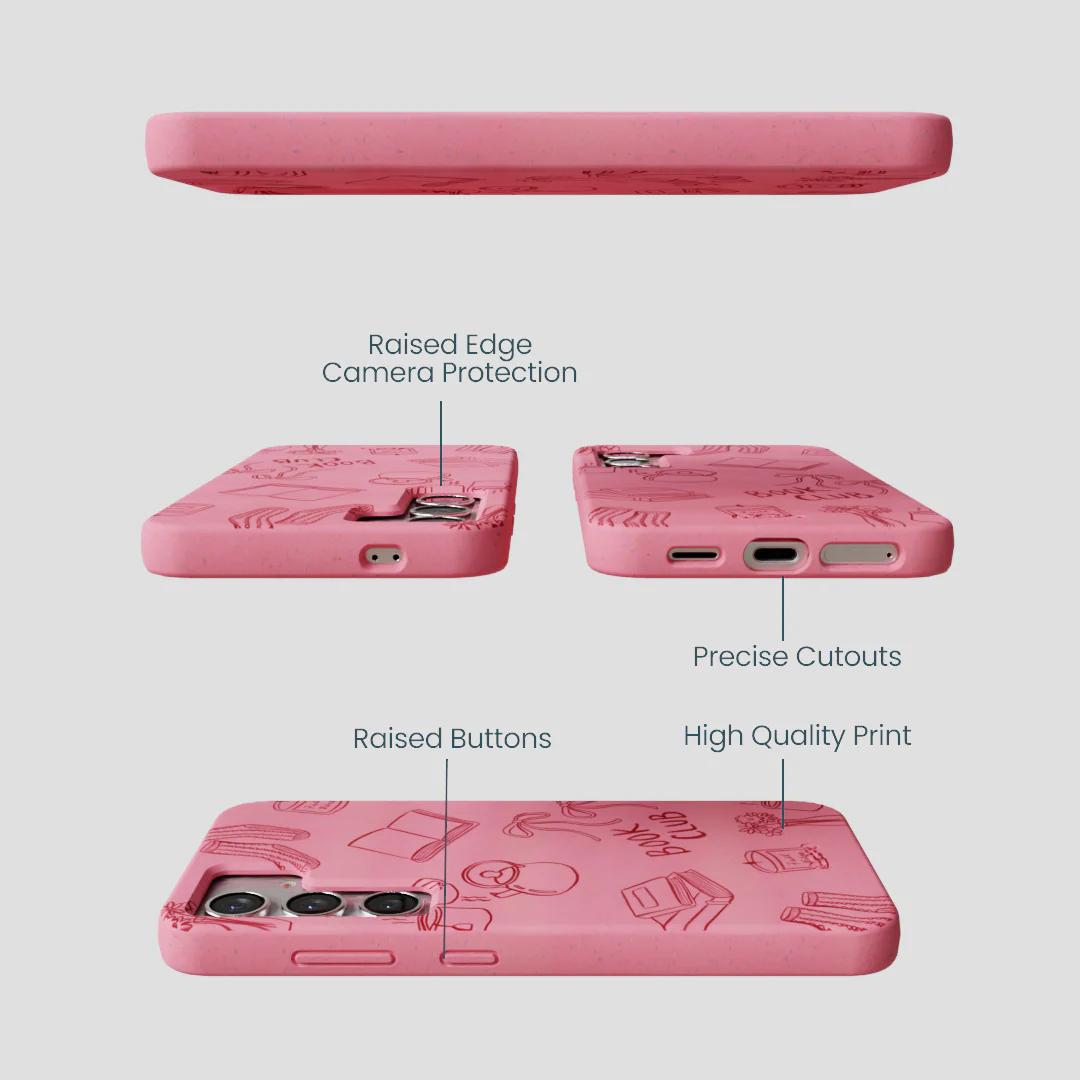Bubblegum Pink Book Club Samsung Galaxy S25 Case - Image 3