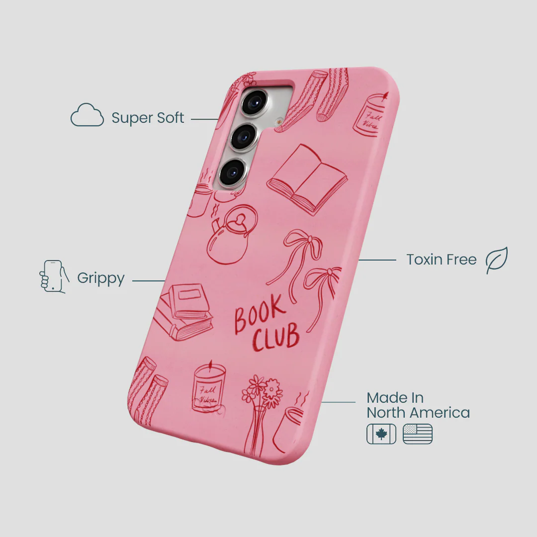 Bubblegum Pink Book Club Samsung Galaxy S25 Case - Image 4