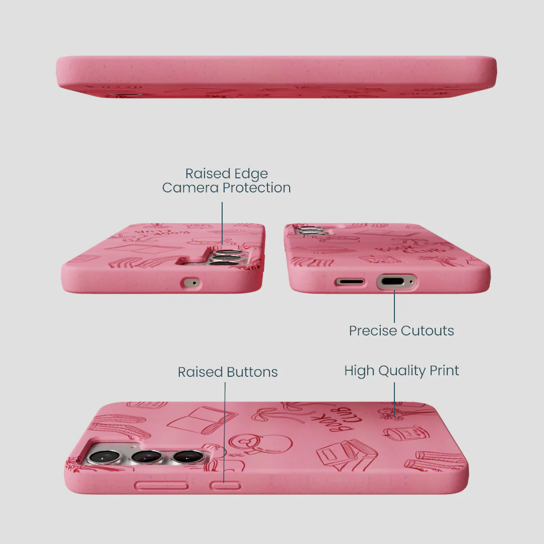 Bubblegum Pink Book Club Samsung Galaxy S25+(Plus) Case - Image 3