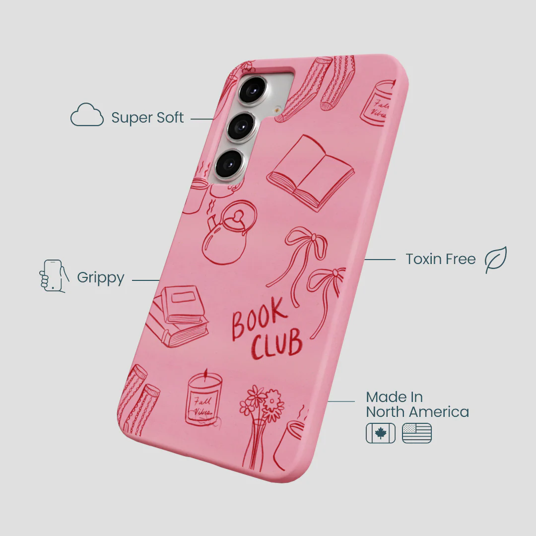 Bubblegum Pink Book Club Samsung Galaxy S25+(Plus) Case - Image 4