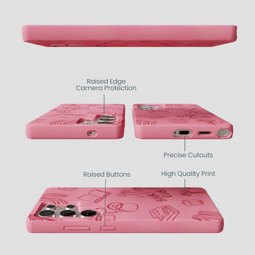 Bubblegum Pink Book Club Samsung Galaxy S25 Ultra Case - Image 3