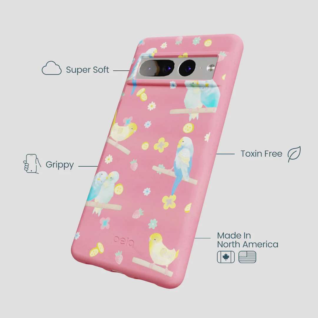 Bubblegum Pink Budgie Daydream Google Pixel 7 Pro Case - Image 4