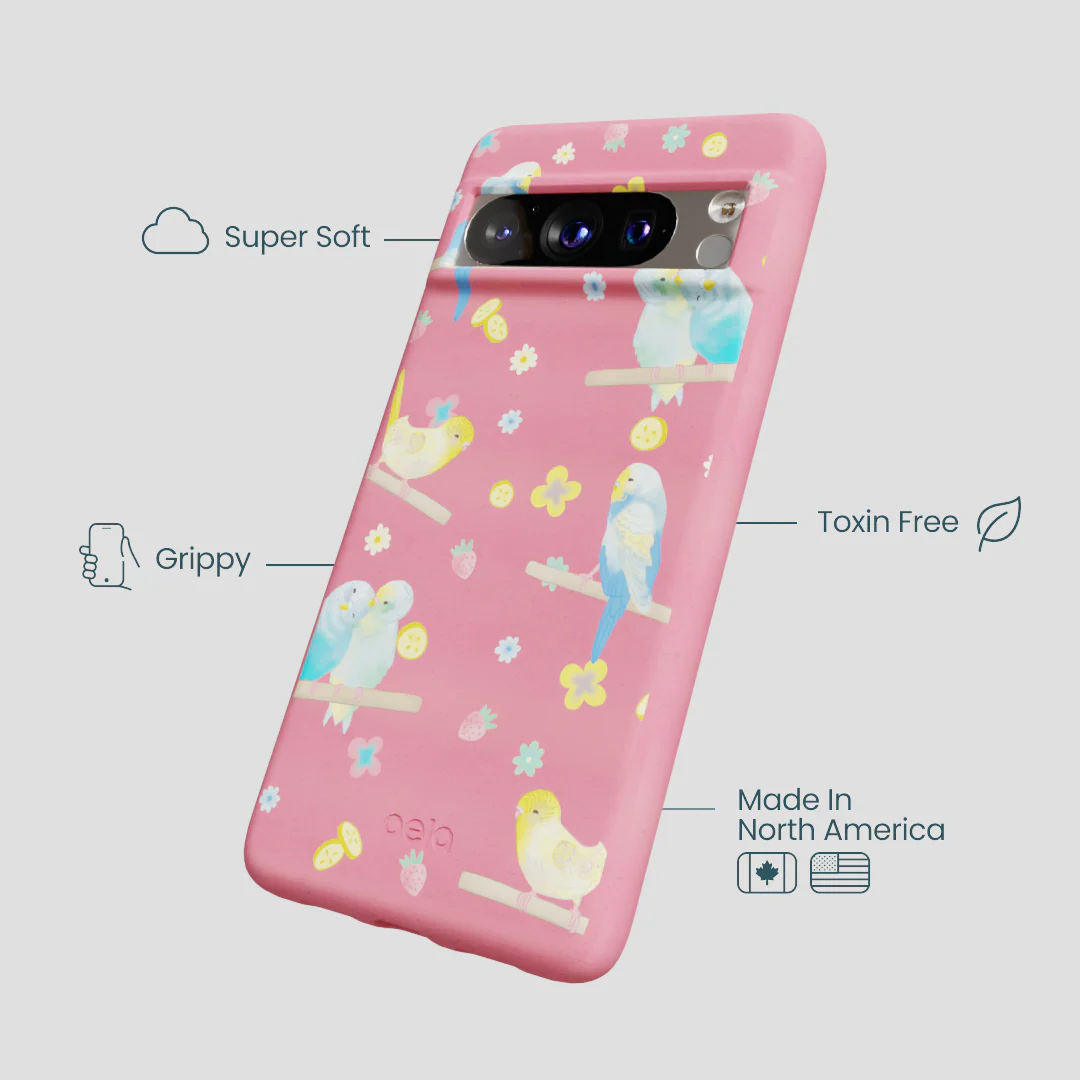 Bubblegum Pink Budgie Daydream Google Pixel 8 Pro Case - Image 4