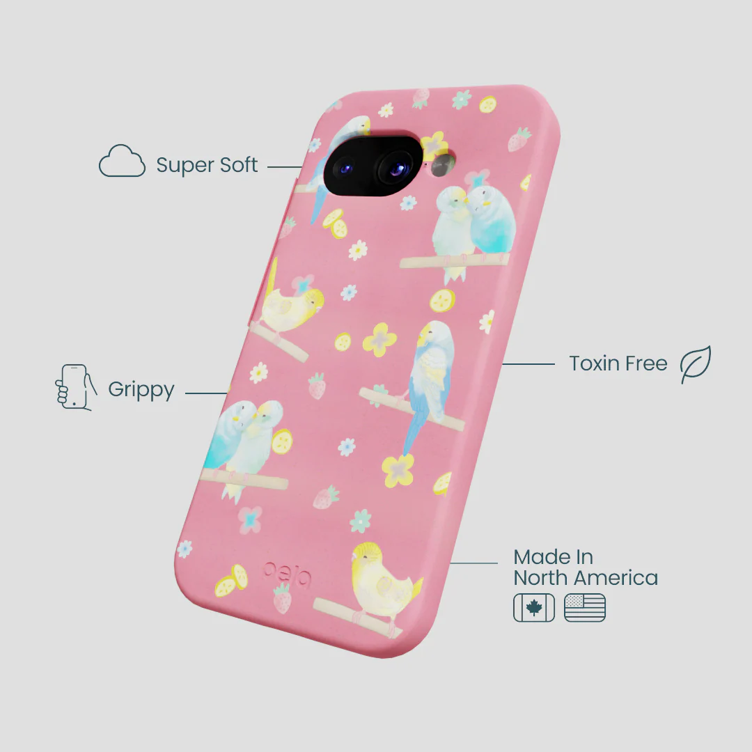 Bubblegum Pink Budgie Daydream Google Pixel 9a Case - Image 4