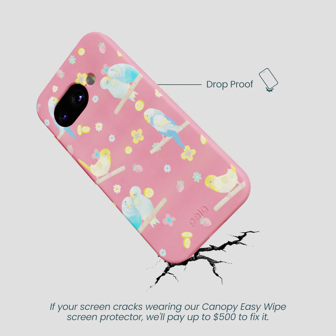 Bubblegum Pink Budgie Daydream Google Pixel 9a Case - Image 5