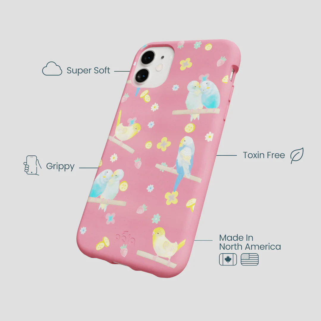 Bubblegum Pink Budgie Daydream iPhone 11 Case - Image 4