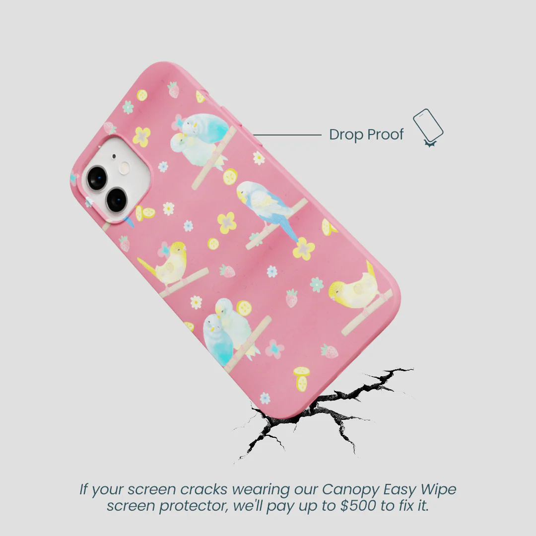 Bubblegum Pink Budgie Daydream iPhone 12/ iPhone 12 Pro Case - Image 5