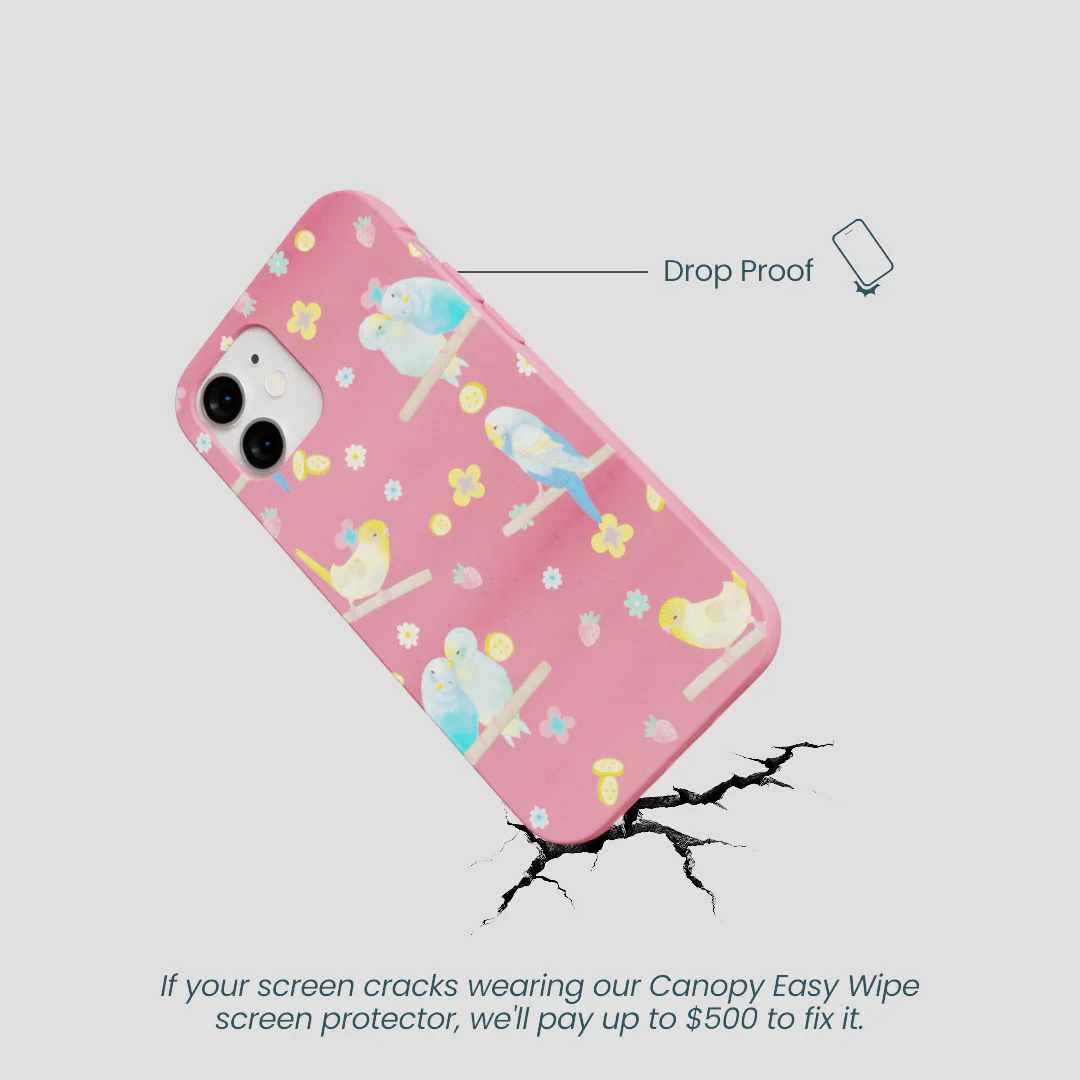 Bubblegum Pink Budgie Daydream iPhone 12 Mini Case - Image 5