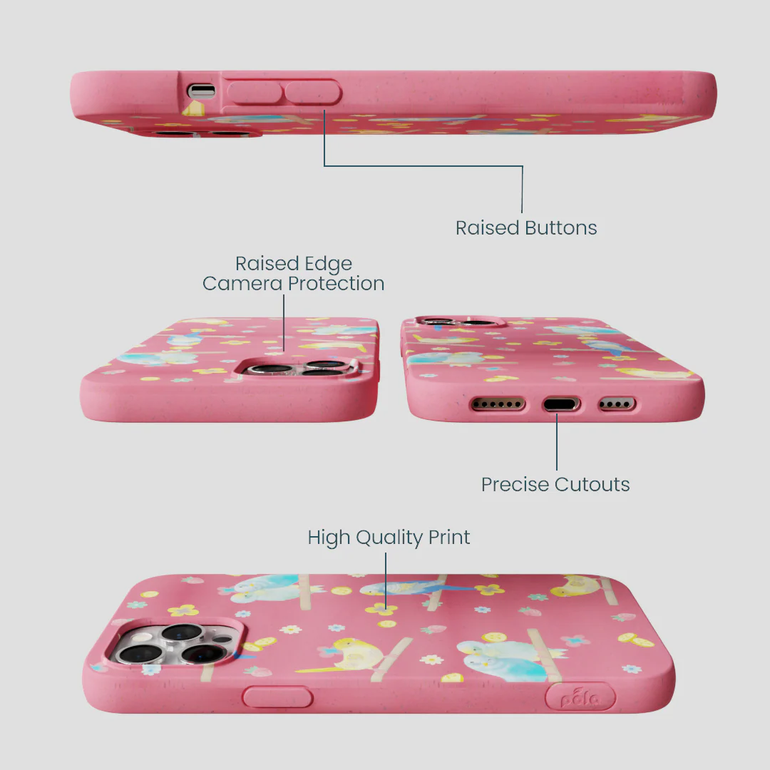 Bubblegum Pink Budgie Daydream iPhone 12 Pro Max Case - Image 3