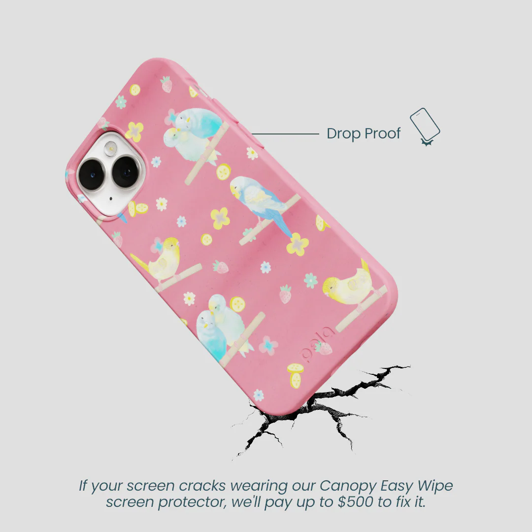 Bubblegum Pink Budgie Daydream iPhone 13 Case - Image 5