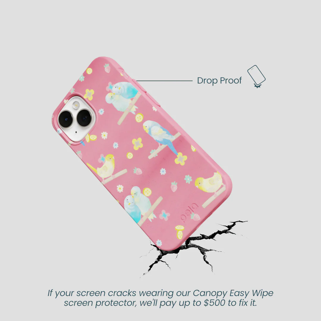 Bubblegum Pink Budgie Daydream iPhone 13 Mini Case - Image 5