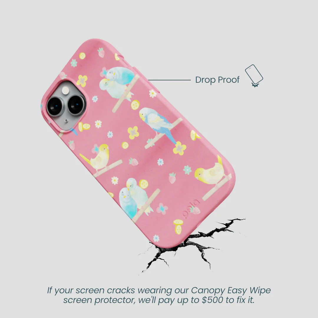 Bubblegum Pink Budgie Daydream iPhone 14 Case - Image 5