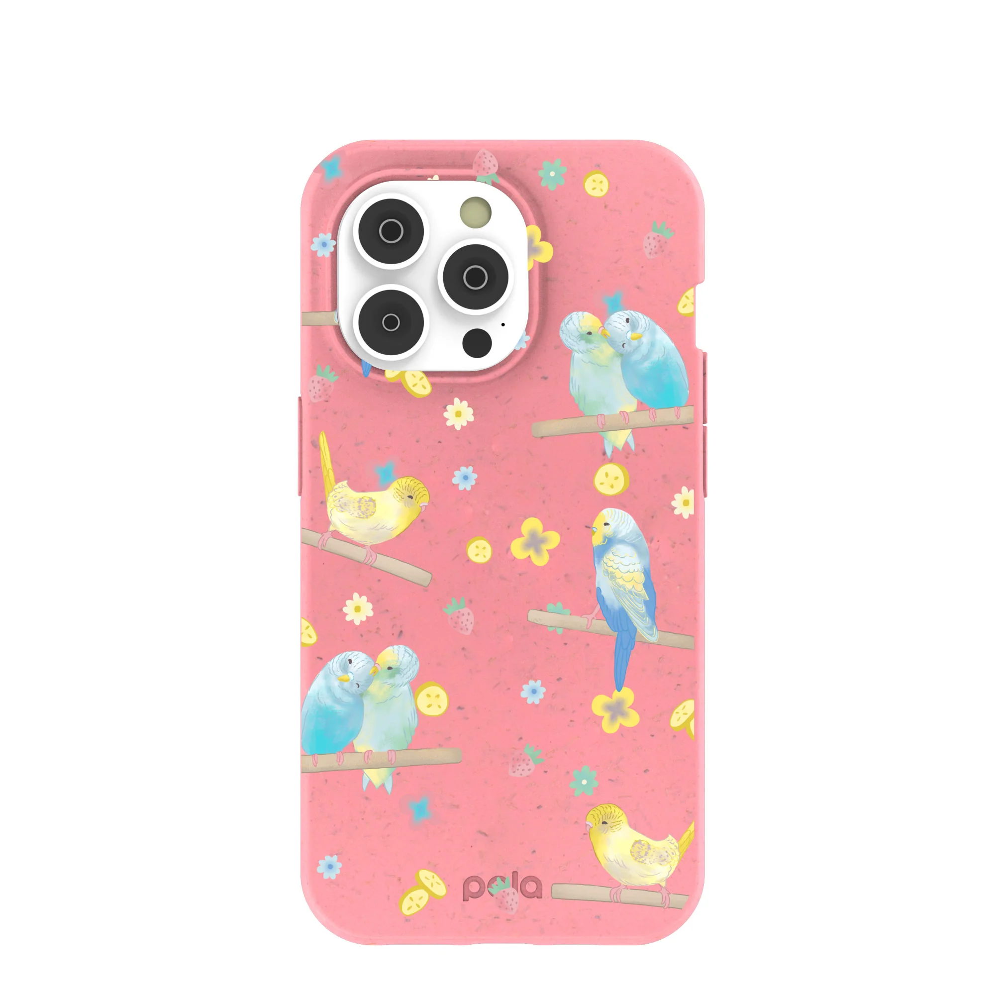 Bubblegum Pink Budgie Daydream iPhone 14 Pro Case