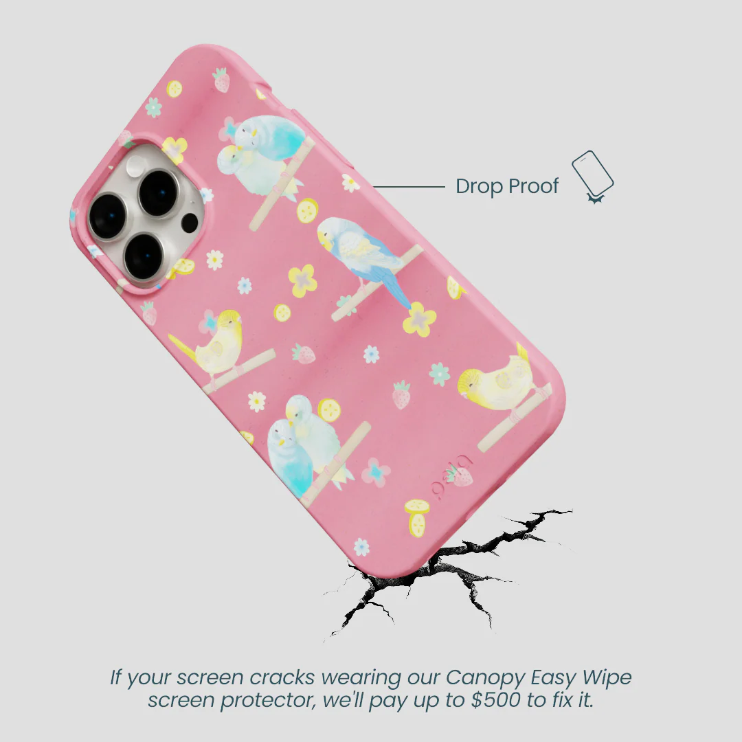 Bubblegum Pink Budgie Daydream iPhone 14 Pro Max Case - Image 5