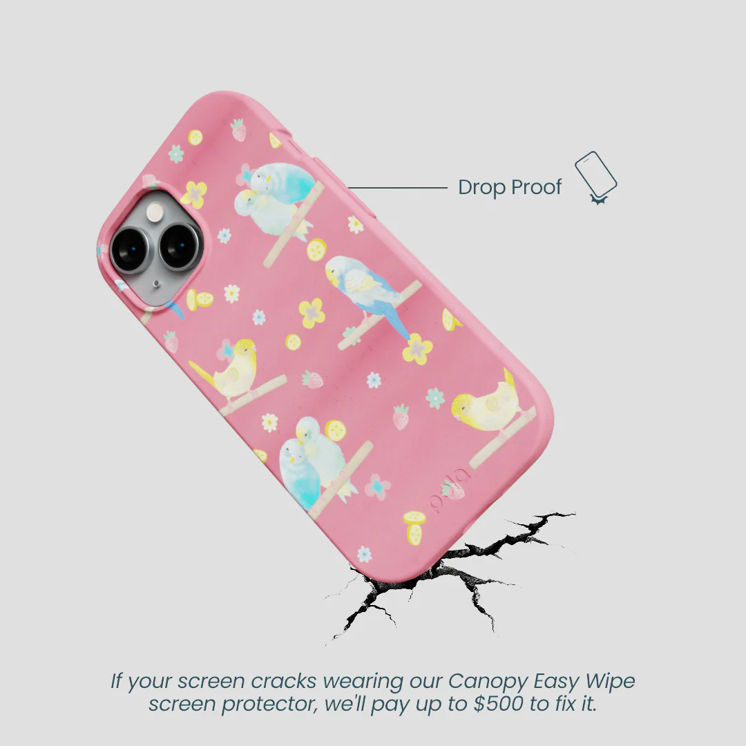 Bubblegum Pink Budgie Daydream iPhone 15 Case - Image 5