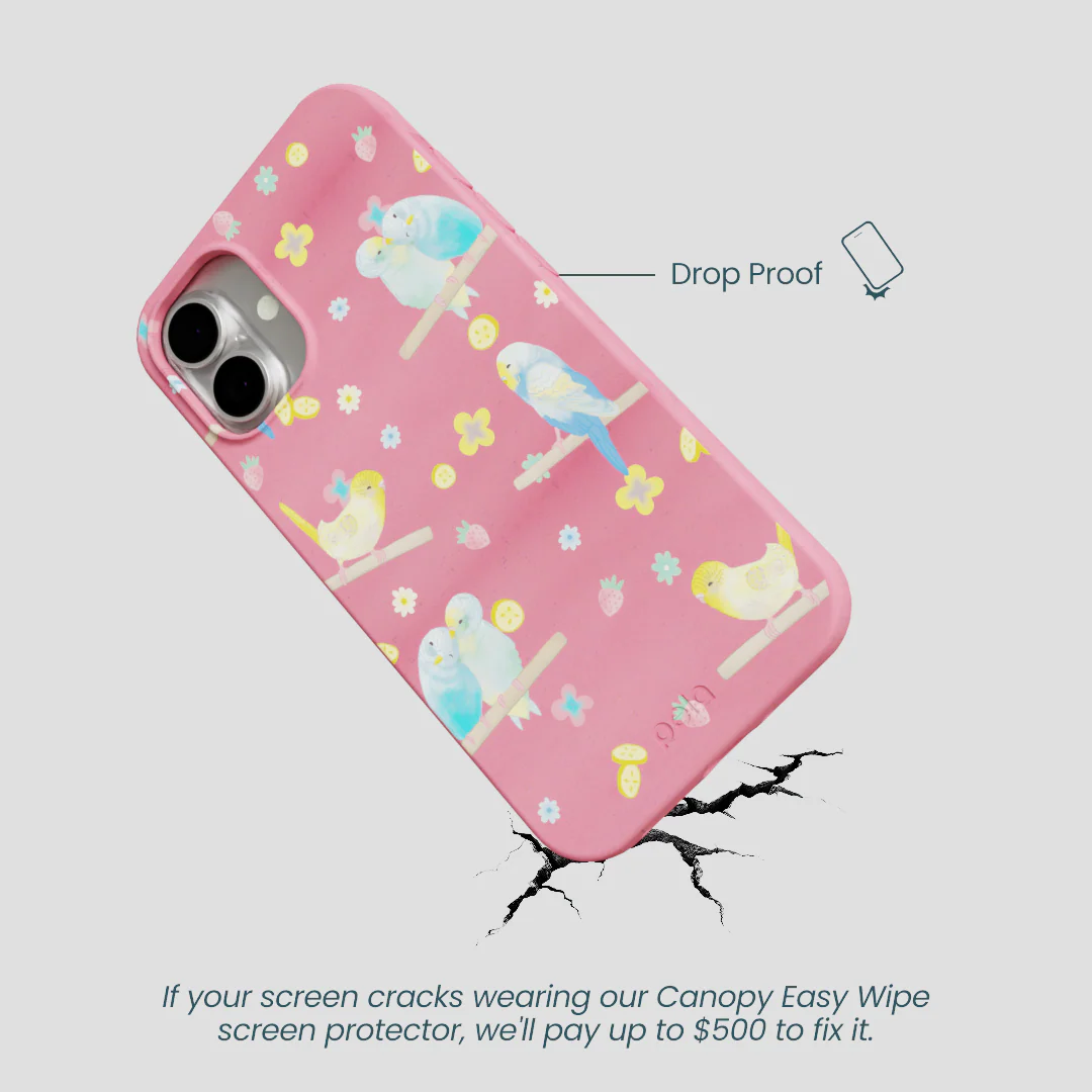 Bubblegum Pink Budgie Daydream iPhone 16 Plus Case - Image 5