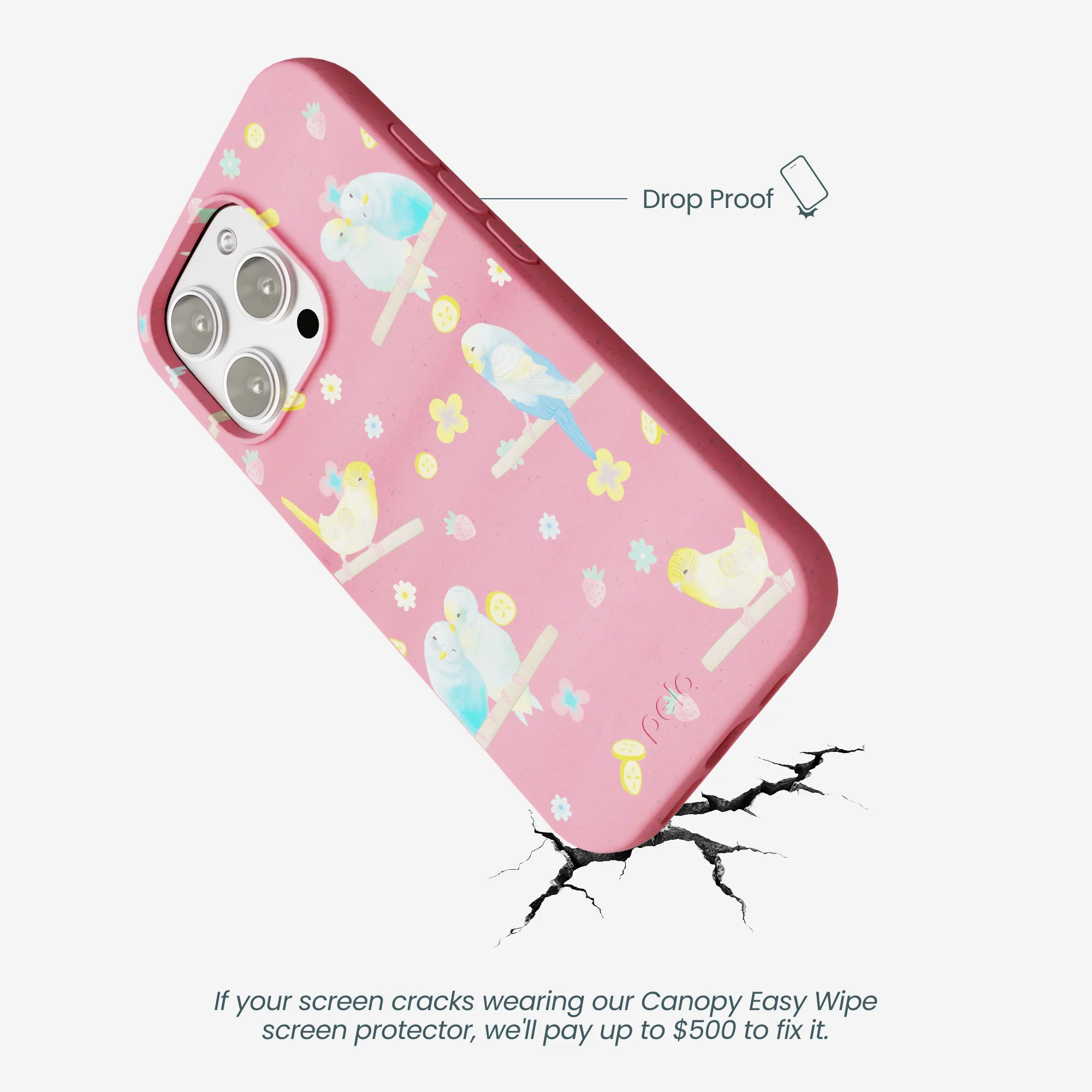 Bubblegum Pink Budgie Daydream iPhone 16 Pro Max Case - Image 5