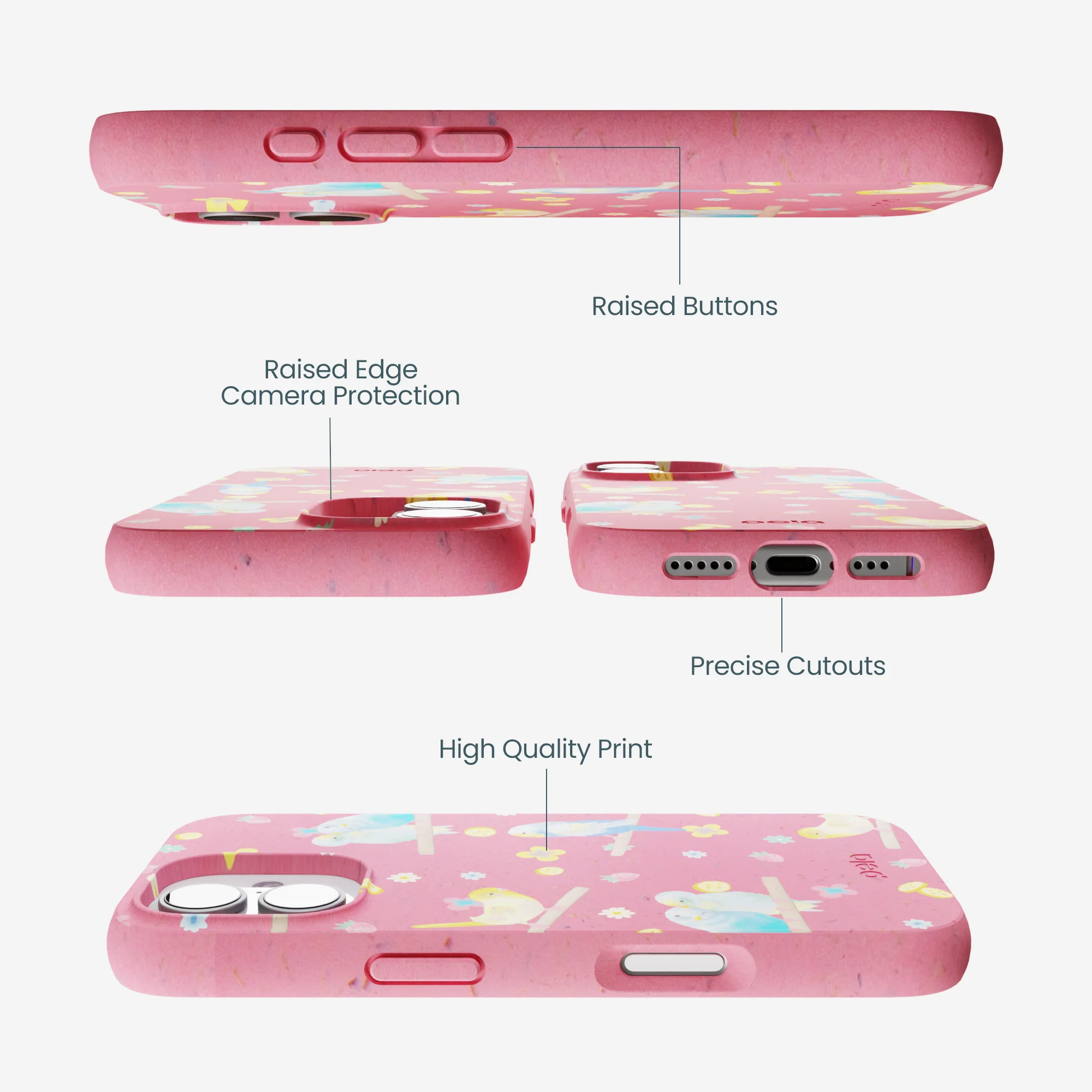 Bubblegum Pink Budgie Daydream iPhone 17 Case - Image 3