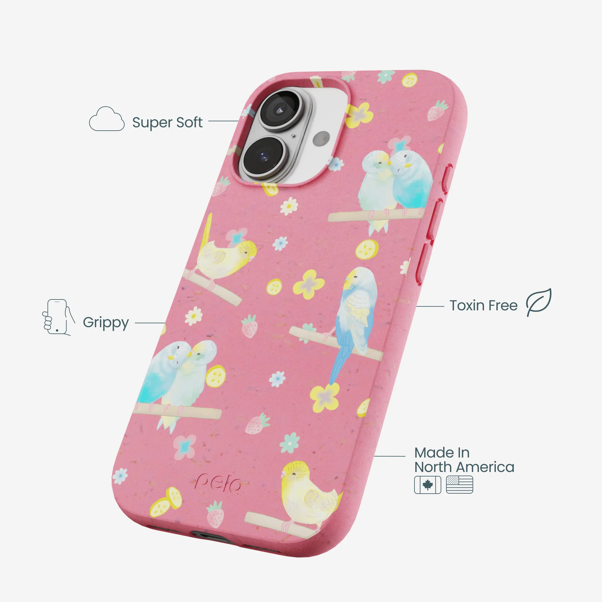 Bubblegum Pink Budgie Daydream iPhone 17 Case - Image 4