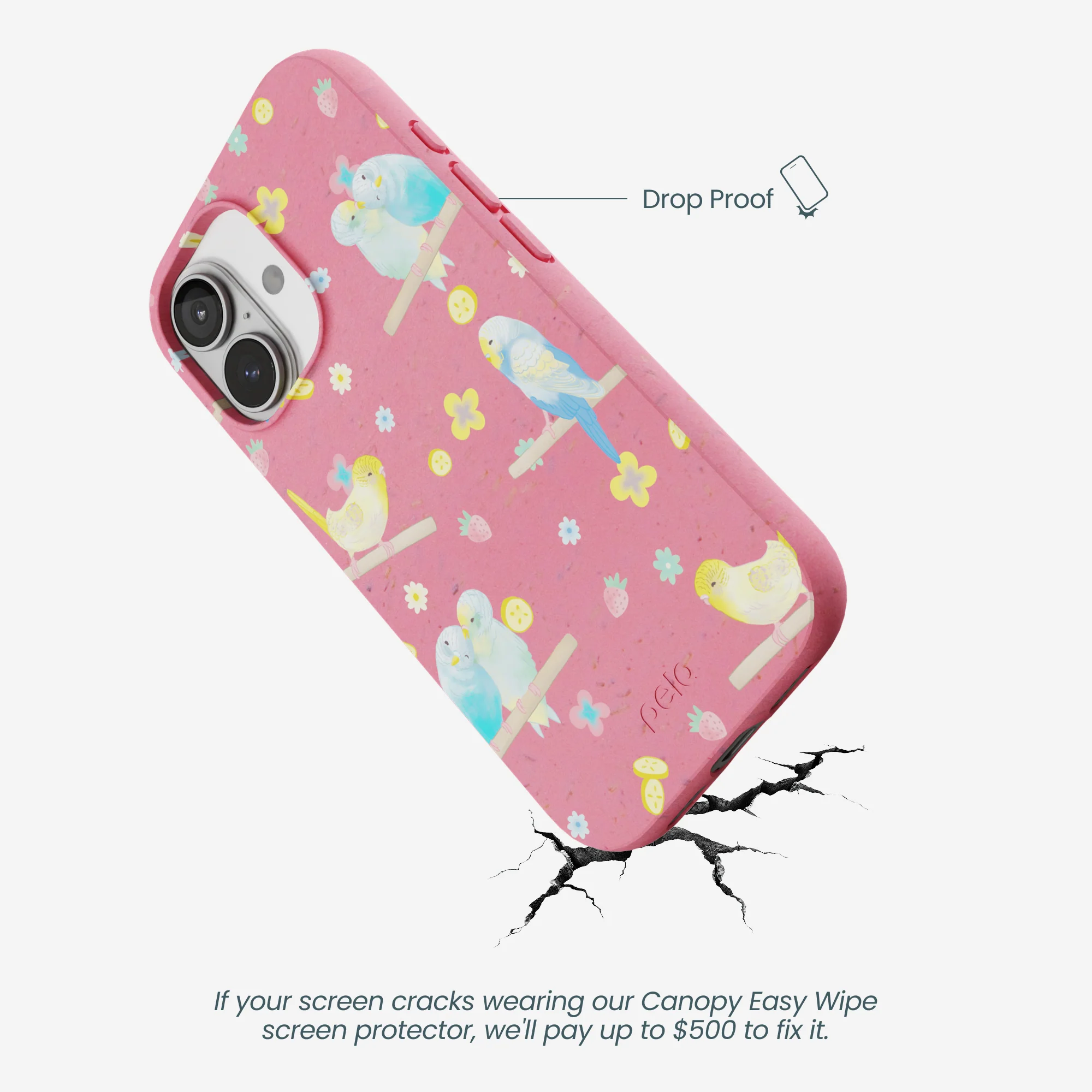 Bubblegum Pink Budgie Daydream iPhone 17 Case - Image 5