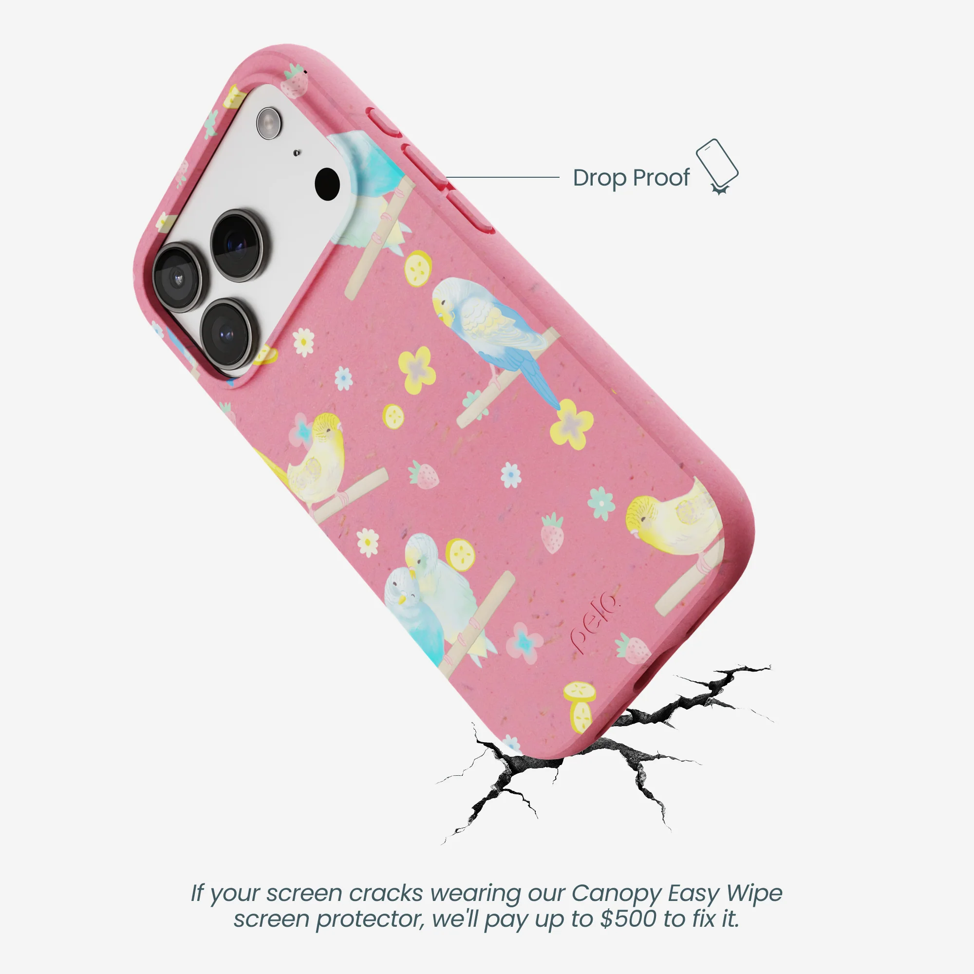 Bubblegum Pink Budgie Daydream iPhone 17 Pro Case - Image 5