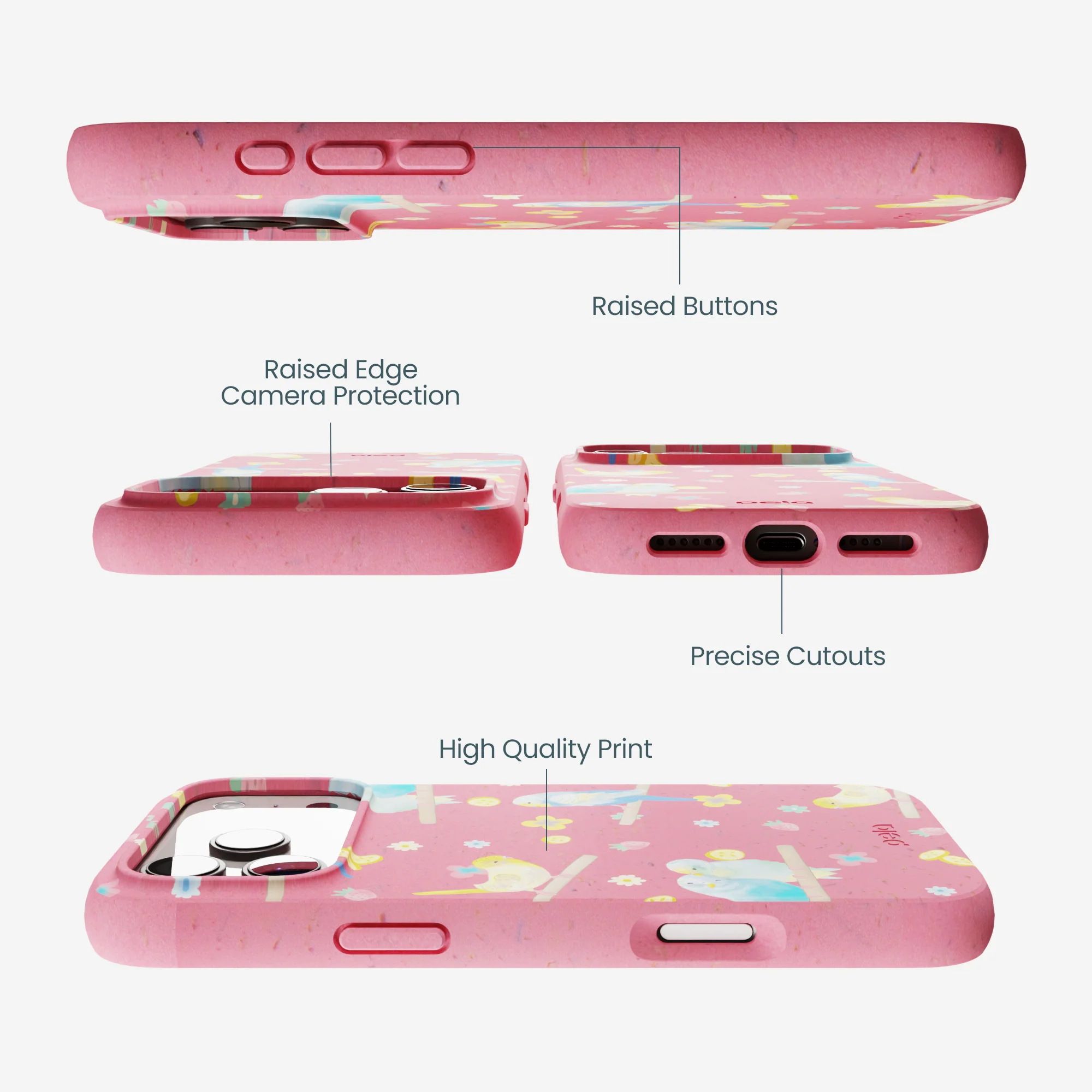 Bubblegum Pink Budgie Daydream iPhone 17 Pro Max Case - Image 3