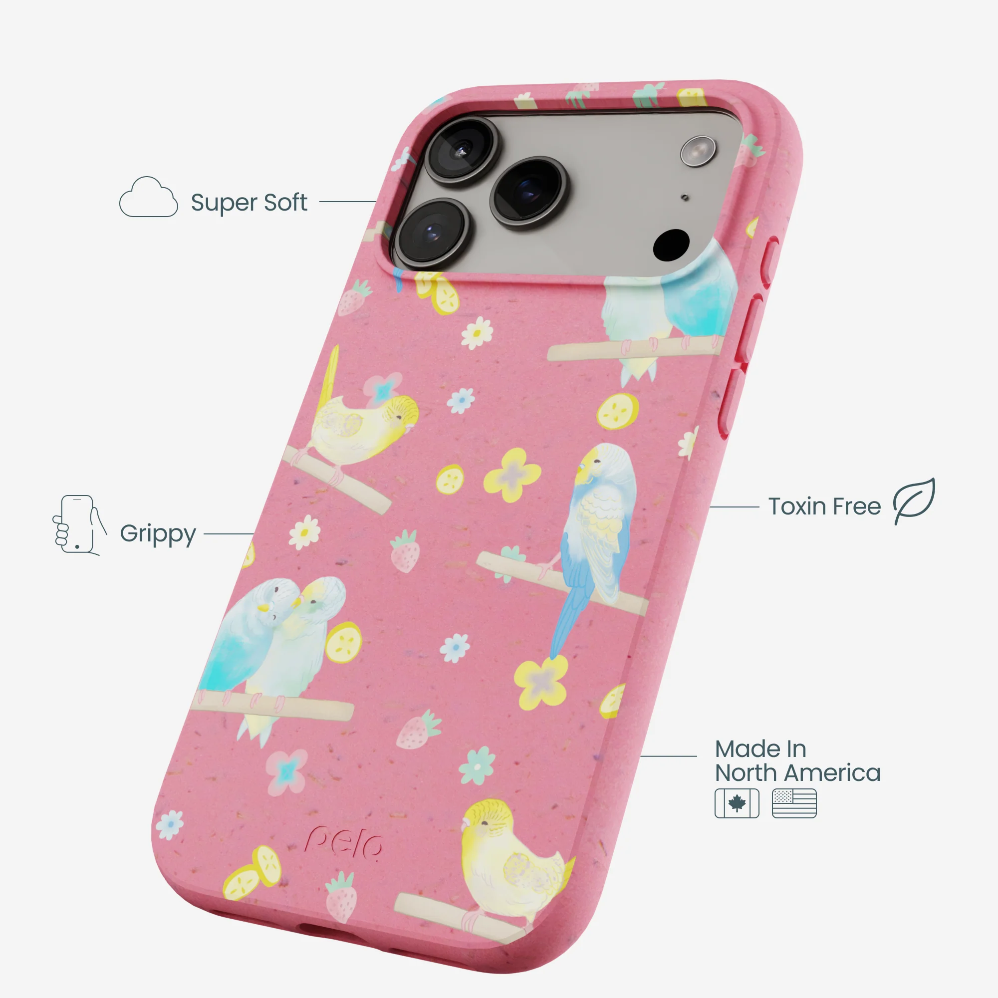 Bubblegum Pink Budgie Daydream iPhone 17 Pro Max Case - Image 4